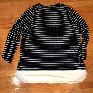 LAUREN Ralph Lauren Stripped Blouse (sz 2x)